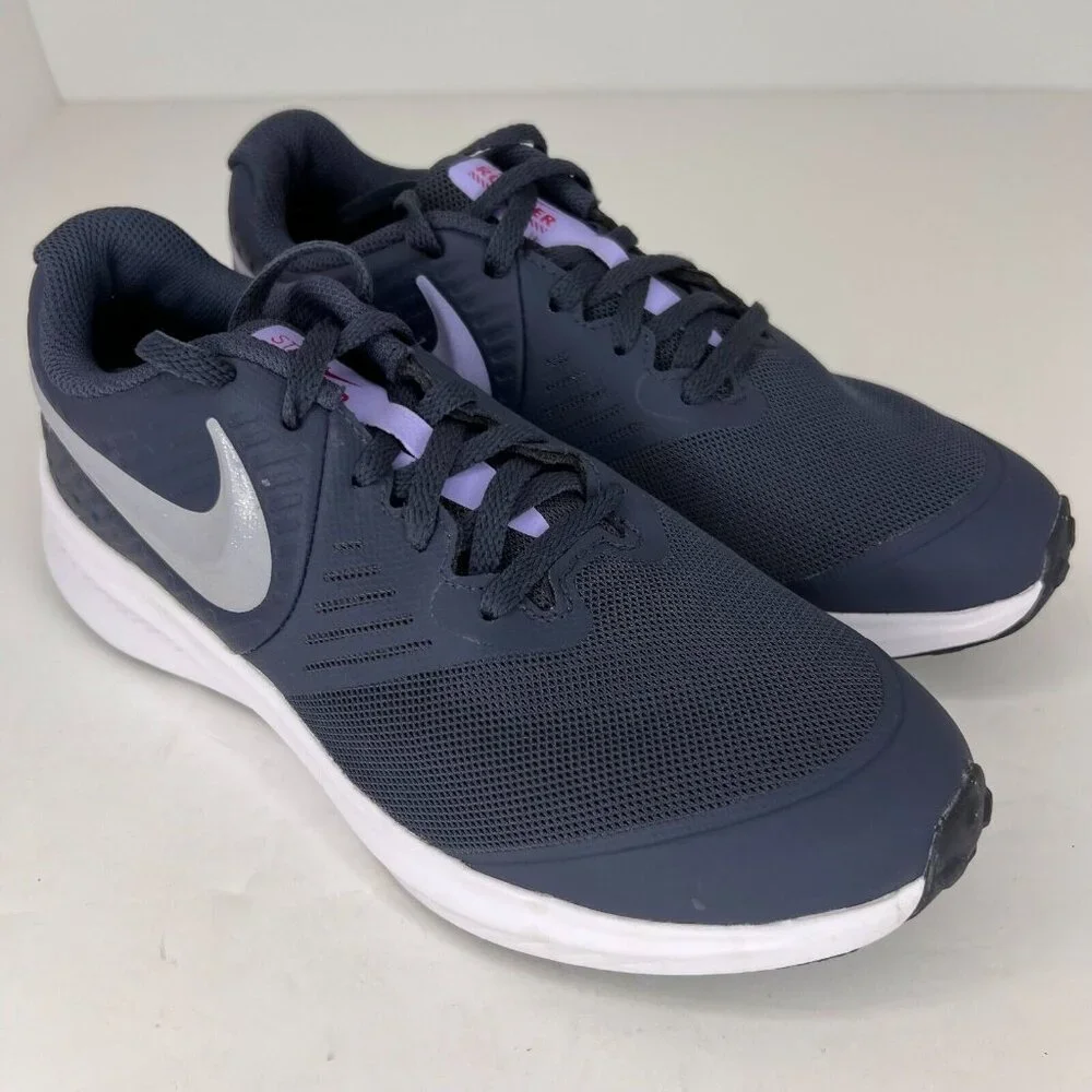 Nike Youth AQ3542-406 Navy  Runner 2.0 Mesh Low Top Size 5Y Running Shoes